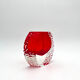 Mandruzzato Murano Vase Sommerso Red Textured Labelled 70s Design