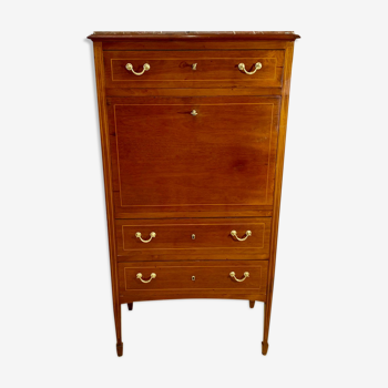 Secretary Art Deco period, Louis XVI style, in fruit wood marquetry