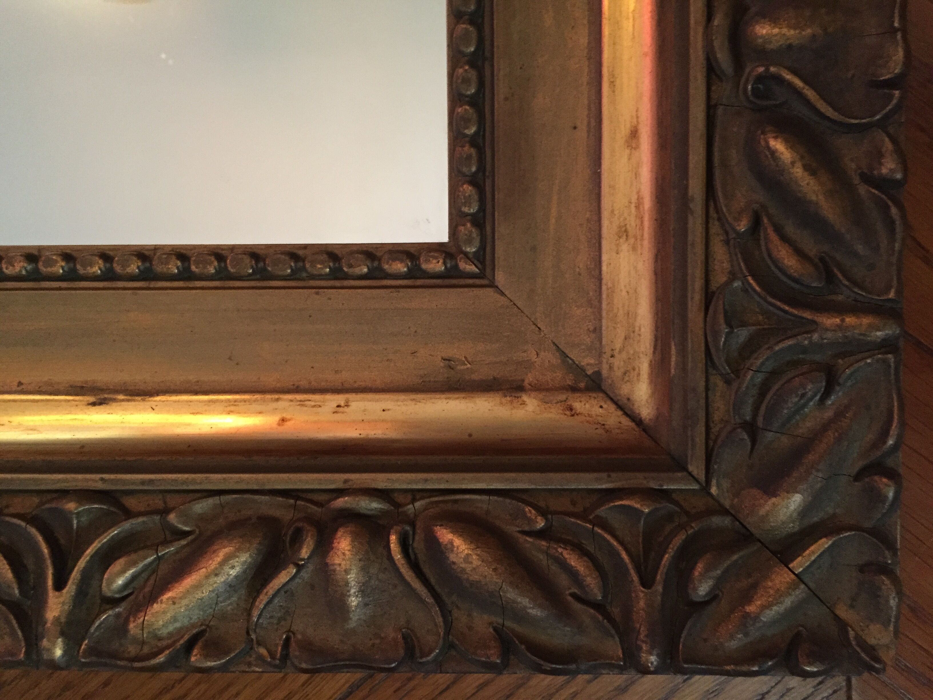 Mirror wooden gold 58x51cm