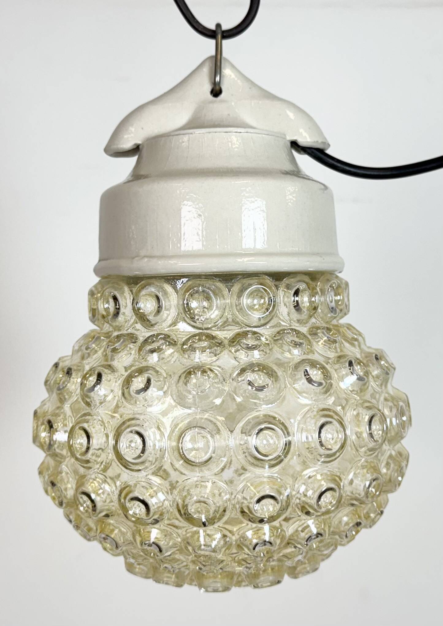 Vintage White Porcelain Pendant Light, 1970s