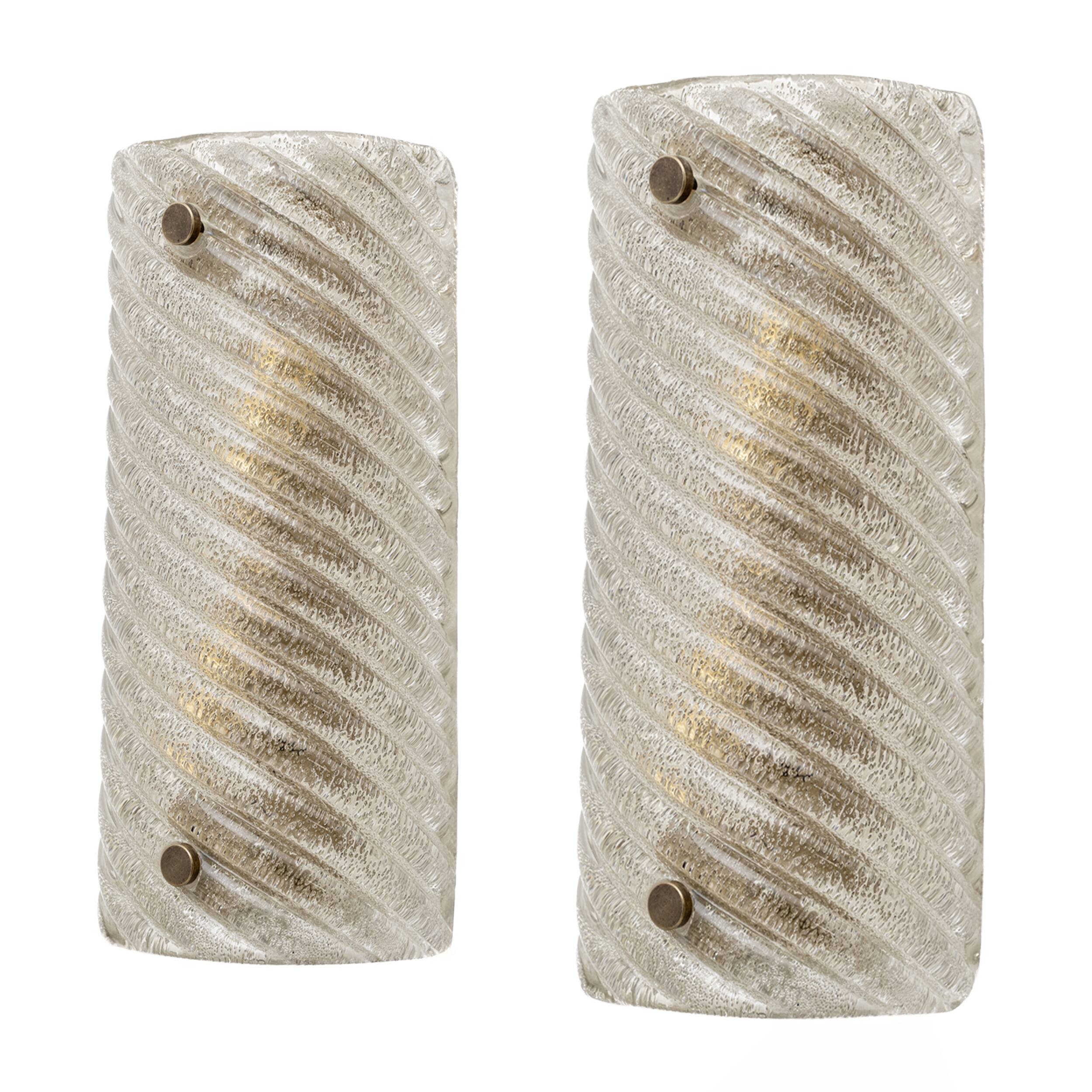 Pair of Smoked Twisted Sconces /cm H30