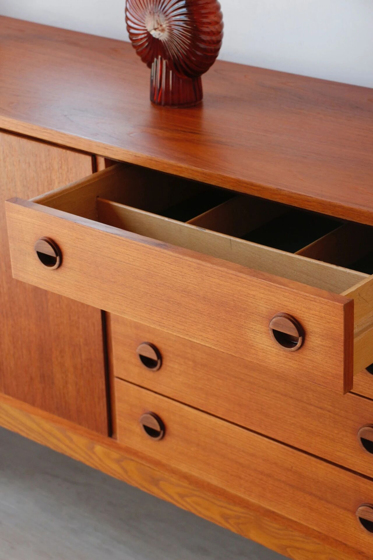 Vintage Scandinavian teak sideboard (220 cm)