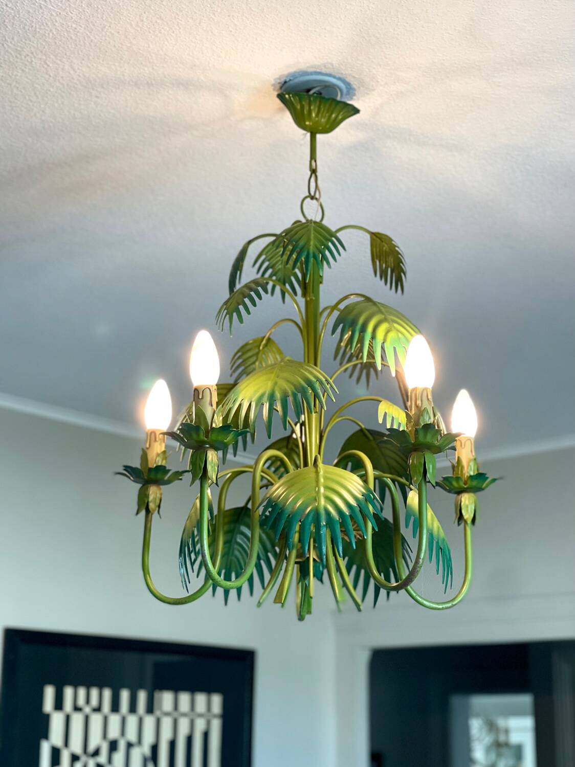 Tropical chandelier in sheet metal 1970.