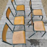 Lot five vintage school chairs