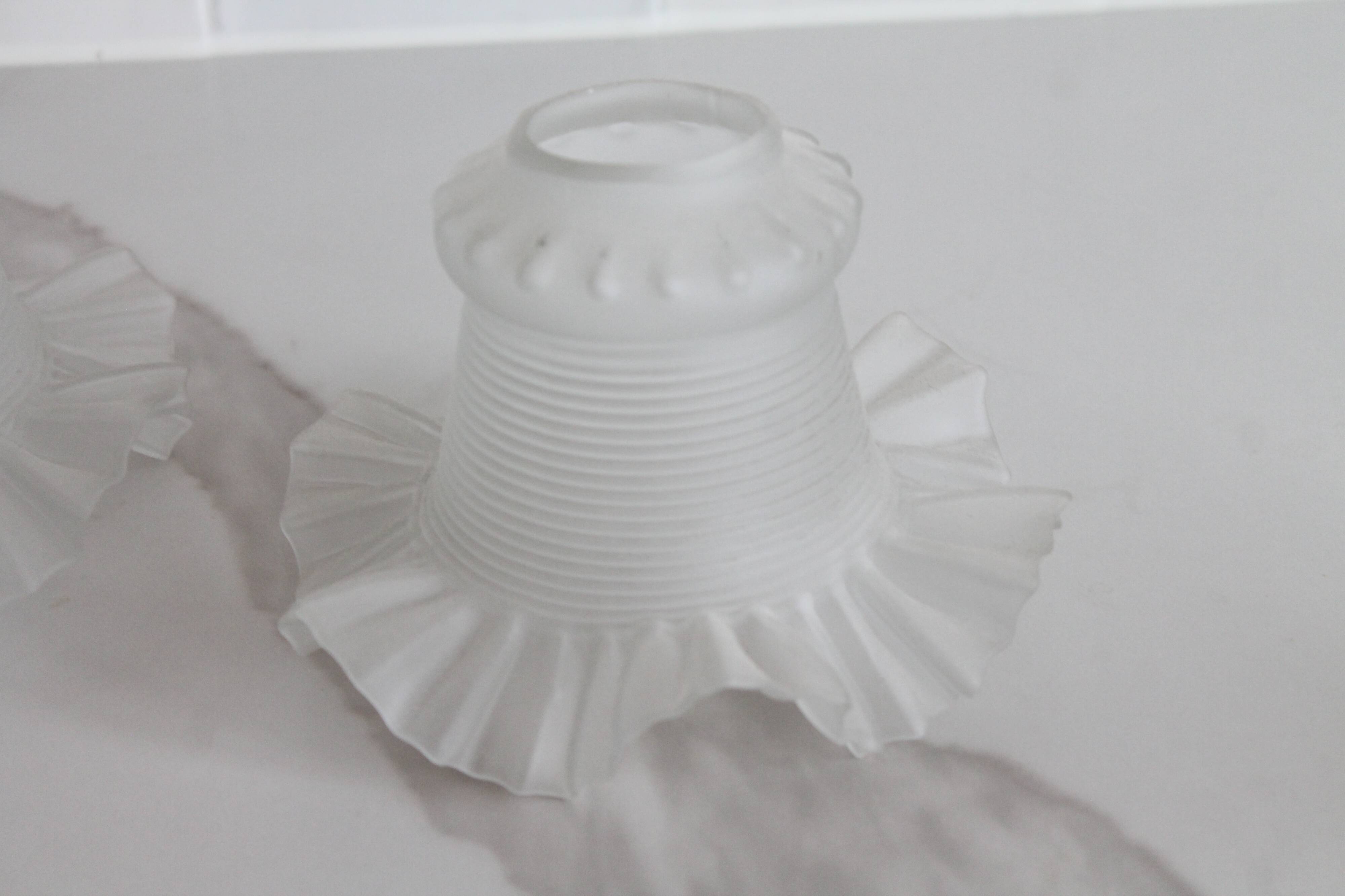 Glass lampshade, tulip; vintage light fixture