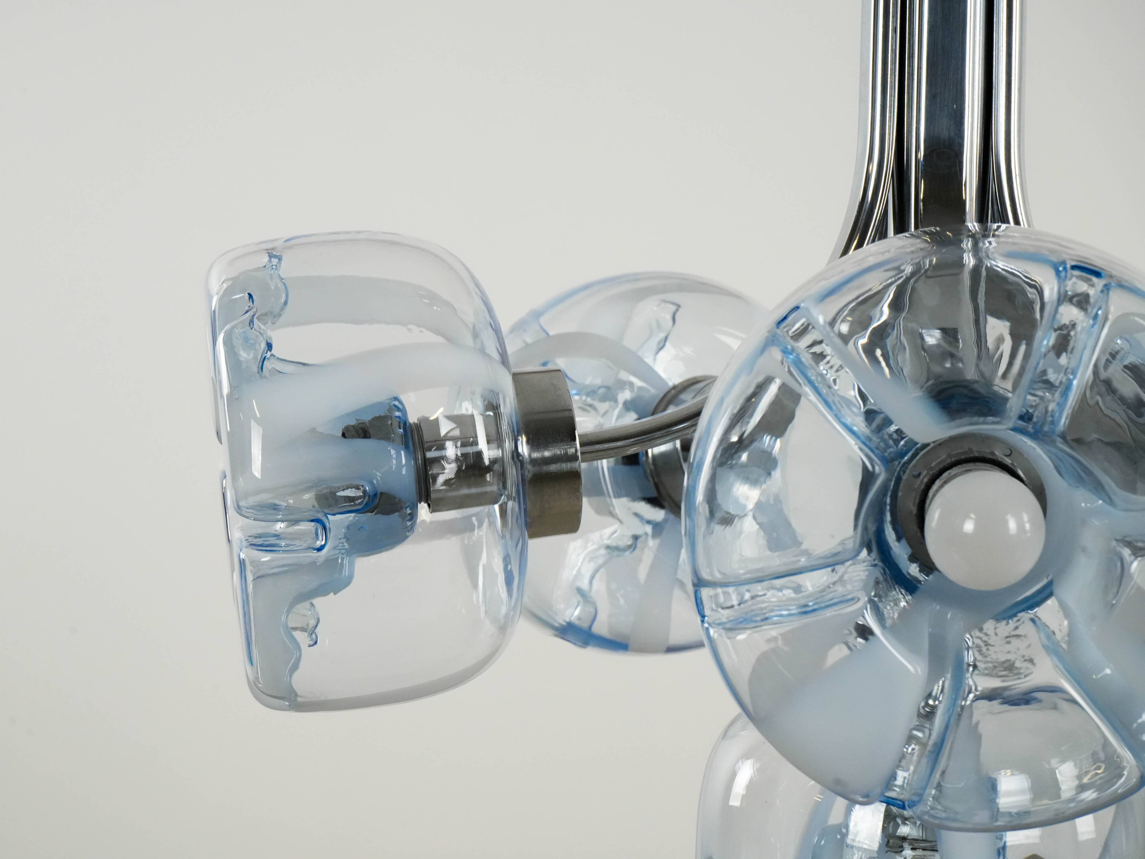 Chandelier, Italian design, Murano glass, 1970s, manufactured in Italy