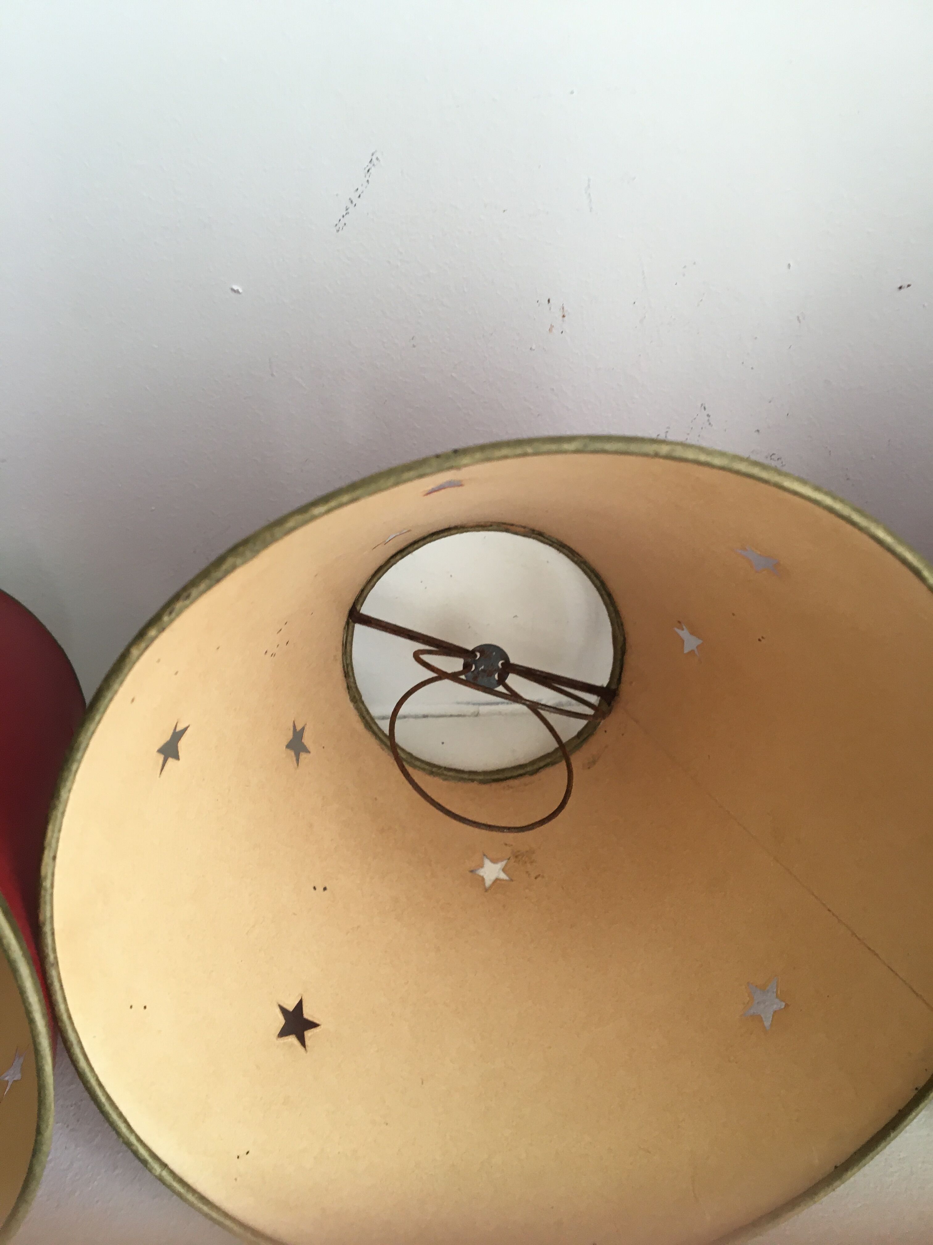 Perforated paper lampshades, 1950s