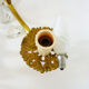Old 8-branch brass chandelier and glass stamps
