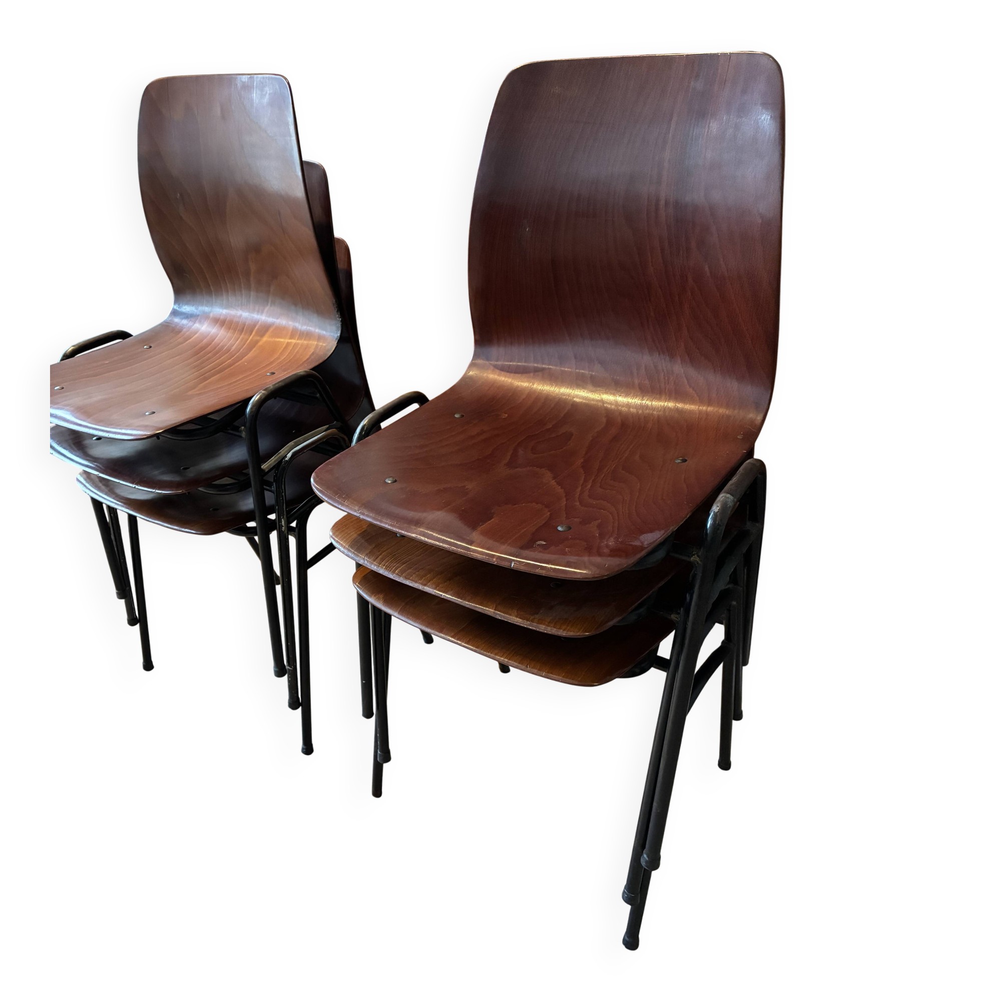 Lot de 6 chaises Pagholz vintage