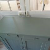 Vintage Parisian sideboard re-enchanted in smoky green.