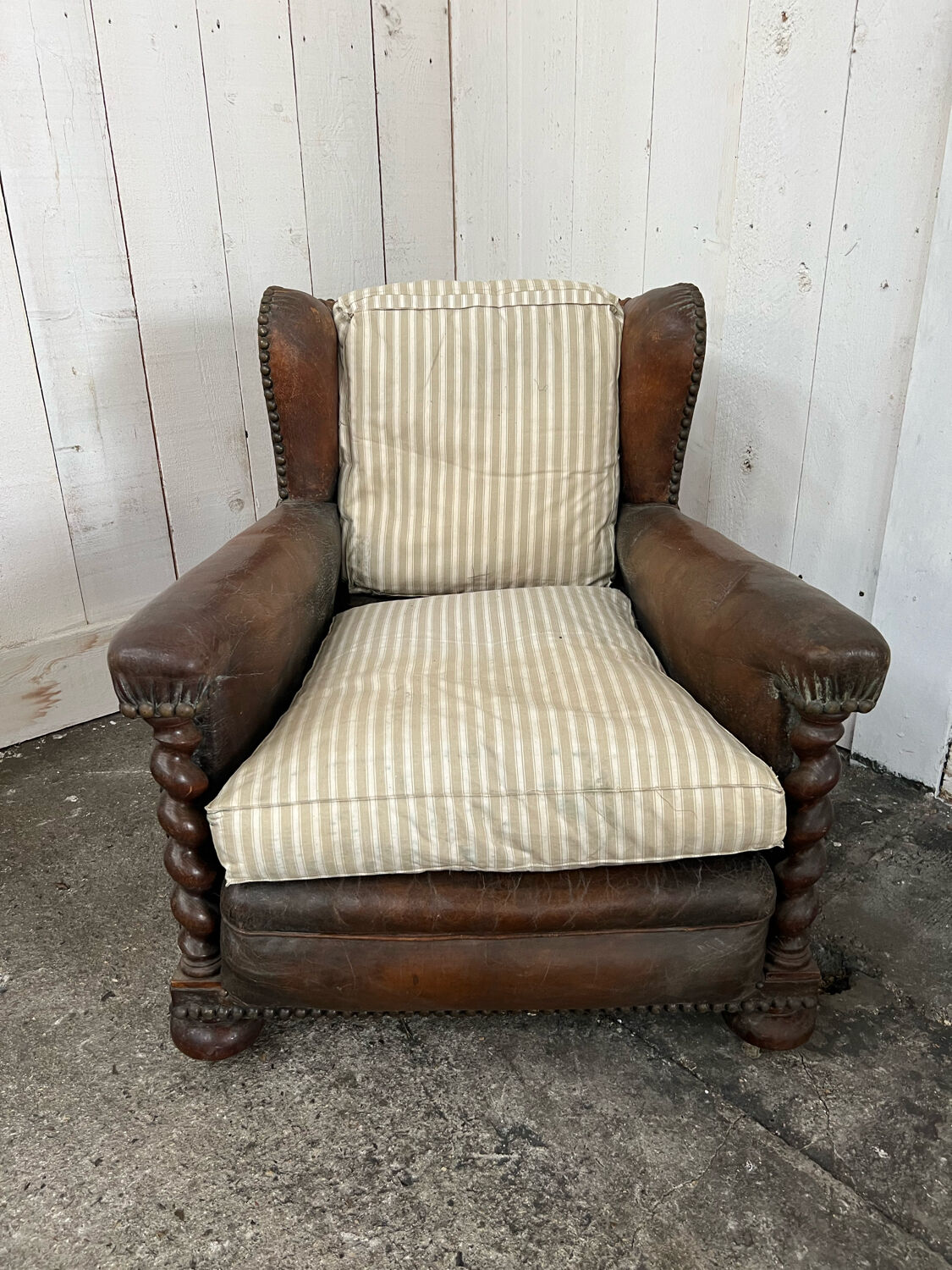 Leather club chair