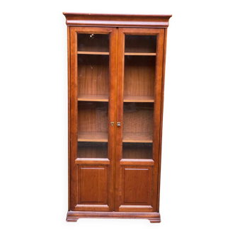 Vitrine Louis Philippe vintage en bois avec rangements