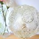 Vintage textured amber glass lamp - Space Age style