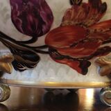 Old large Lunéville flower pot with Japanese floral decor