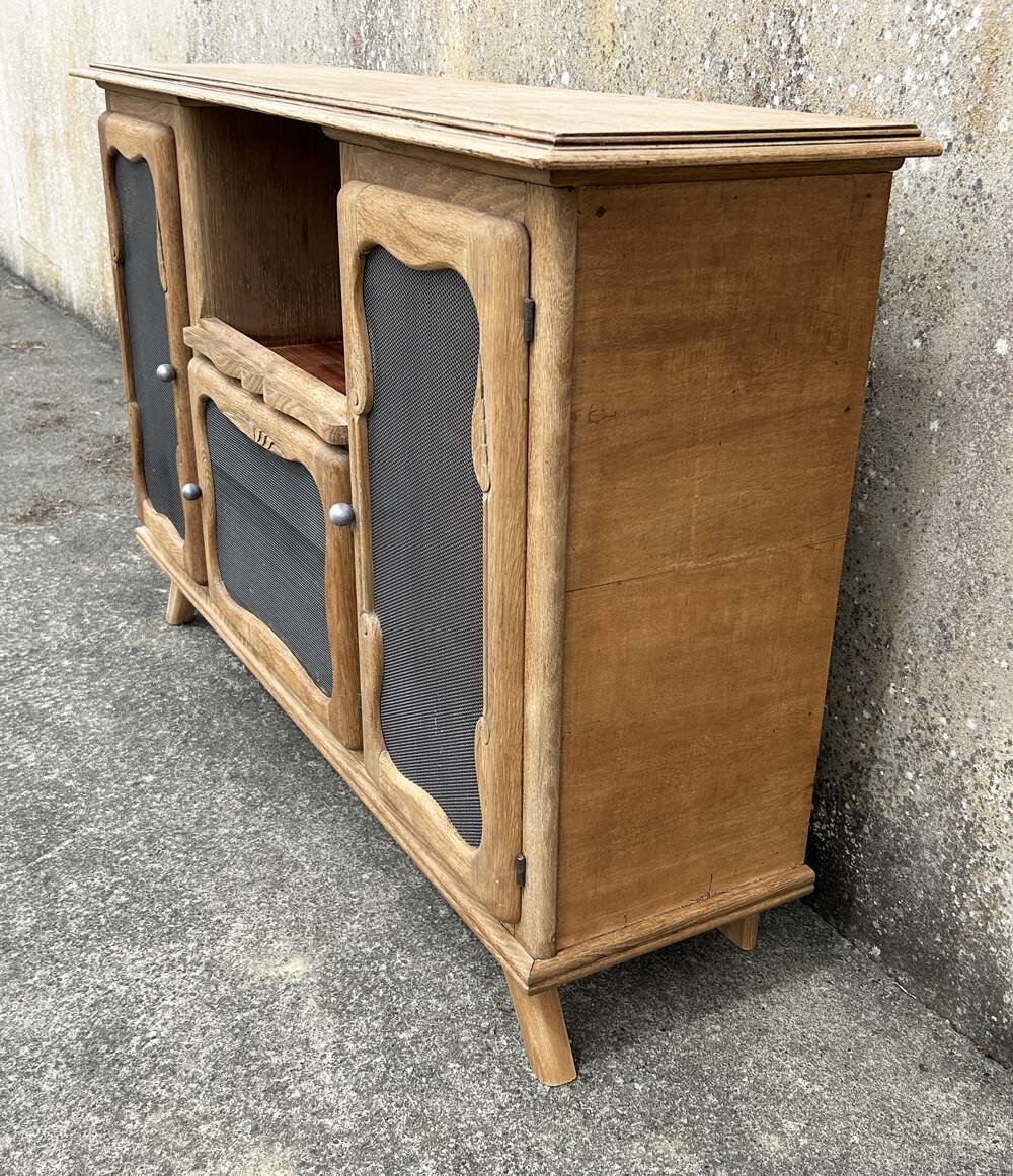 Low sideboard, bar, storage unit, wood, compass legs,