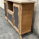 Low sideboard, bar, storage unit, wood, compass legs,