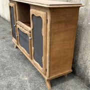 Low sideboard, bar, storage unit, wood, compass legs,