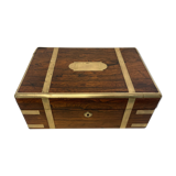 Old travel box solid mahogany writing board and nineteenth century brass