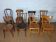 Ensemble de 8 chaises bistrot dépareillées Fischel vintage