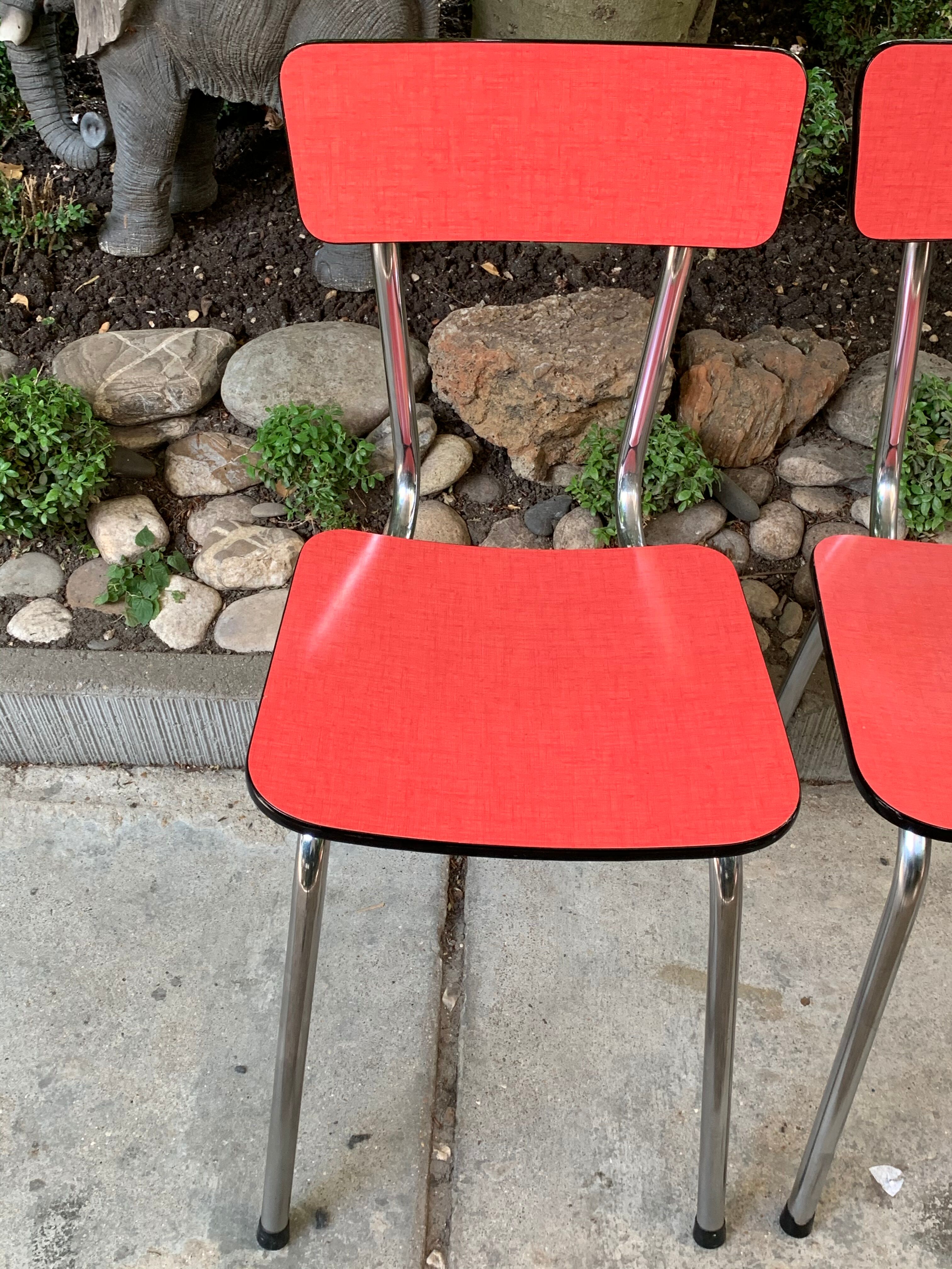 Red formica chairs