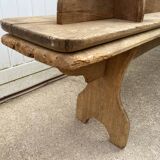 Pair of solid oak wood farmhouse benches 250cm rustic 1900