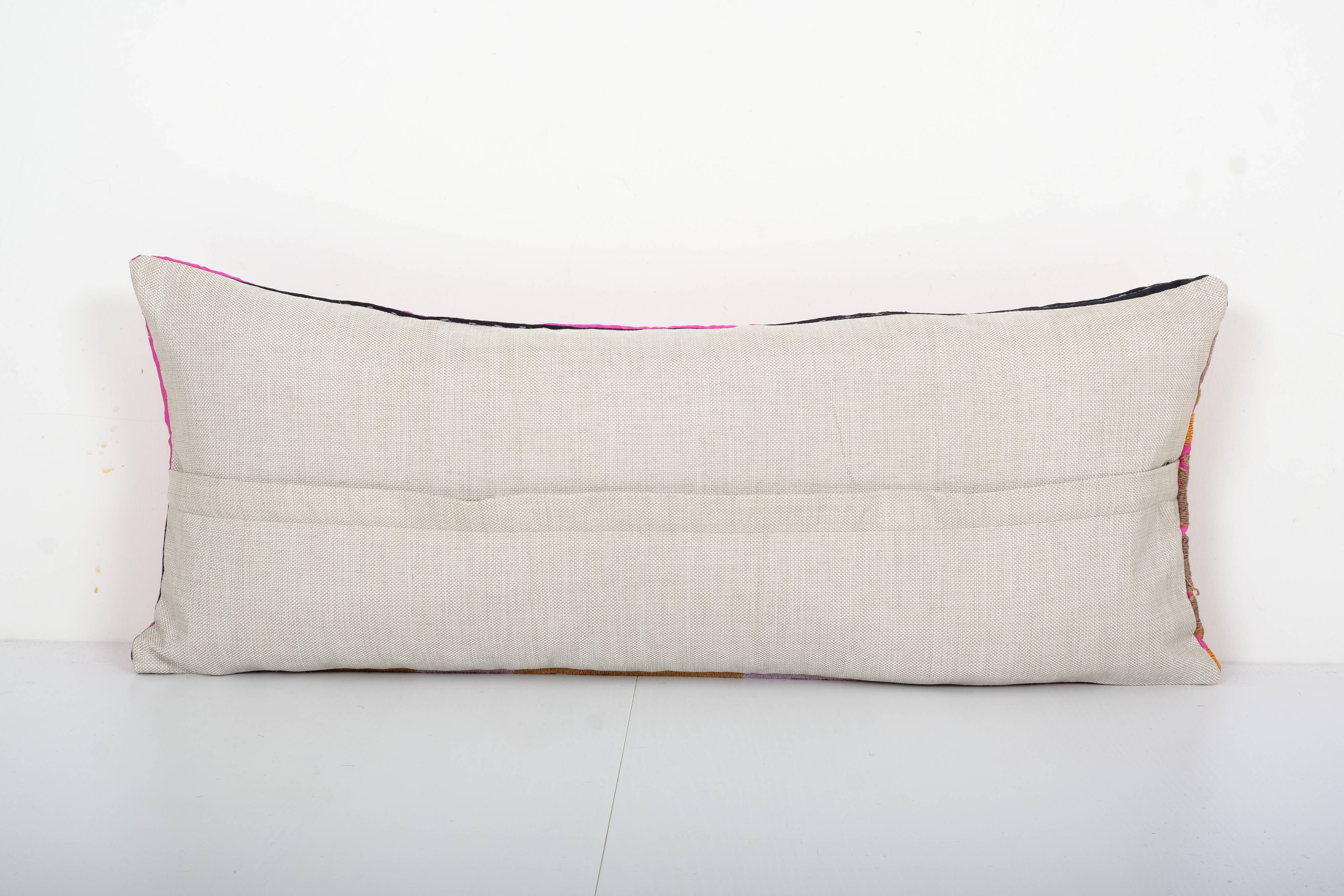 12" x 30"extra long lumbar cushion kingsize suzani pillow cover, pink tribal bedding pillow cover