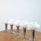 5 x lampes murales et plafonniers en verre chrome et opale GDR Narva VEB