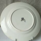 Flat plate in faience of gien the wagtail old signature