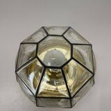 Ceiling Light "Iron Rings" made of Brass and Glass by Glashütte Limburg, Germany, 1970s