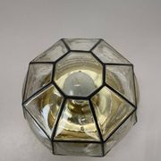 Ceiling Light "Iron Rings" made of Brass and Glass by Glashütte Limburg, Germany, 1970s
