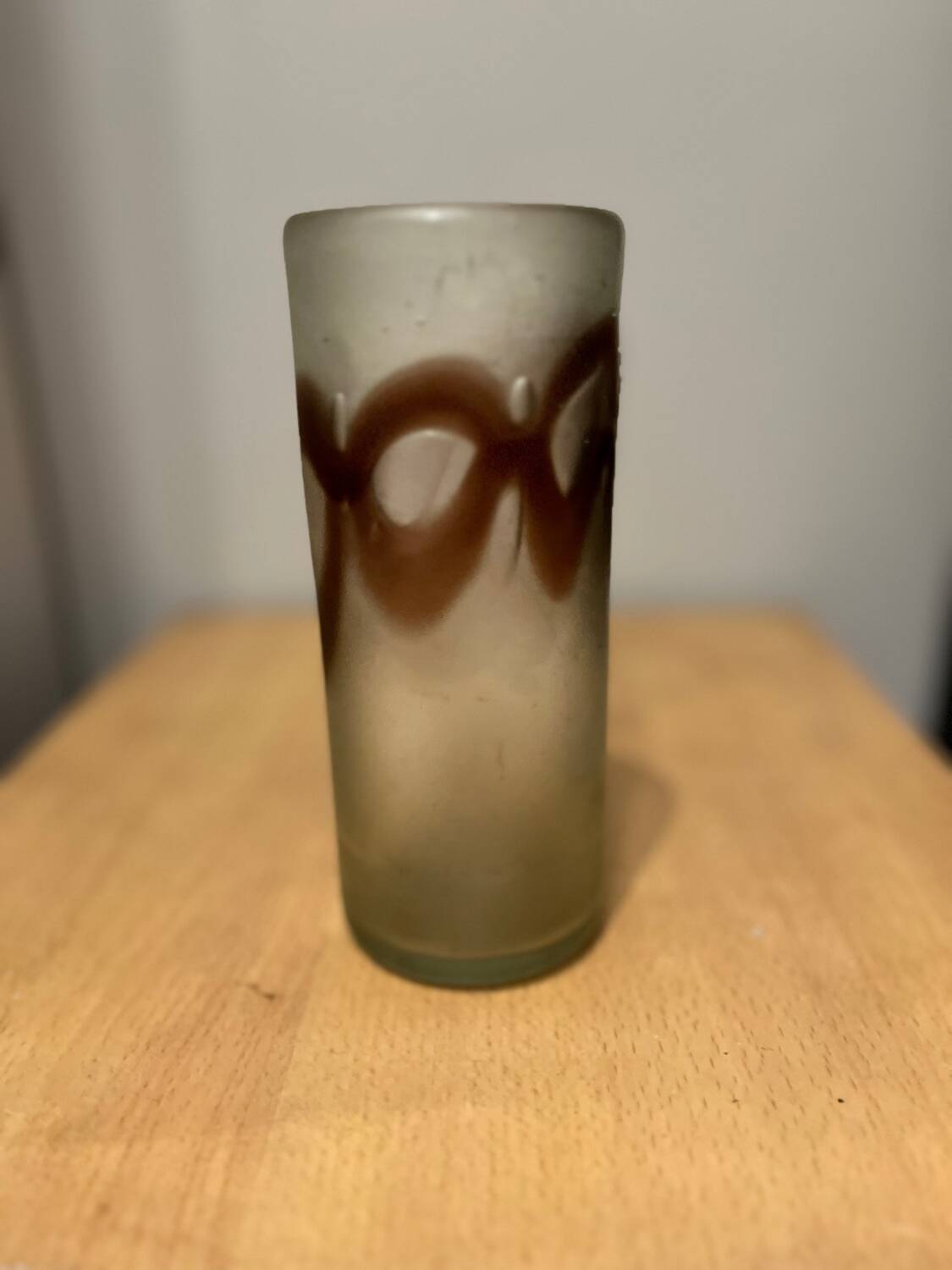 Smoked blown glass vase