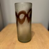 Smoked blown glass vase