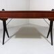 Vintage teak desk with black scissor legs 1960's
