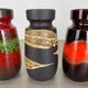 Set of Four Vintage Pottery Fat Lava Vases Made by Scheurich, Germany, 1970s