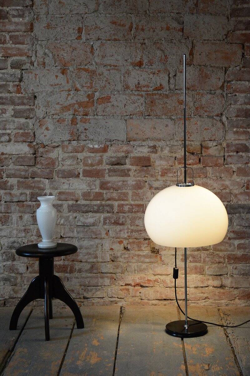 Mid-Century Chrome Floor Lamp by Guzzini for Meblo, Italy, 1960s