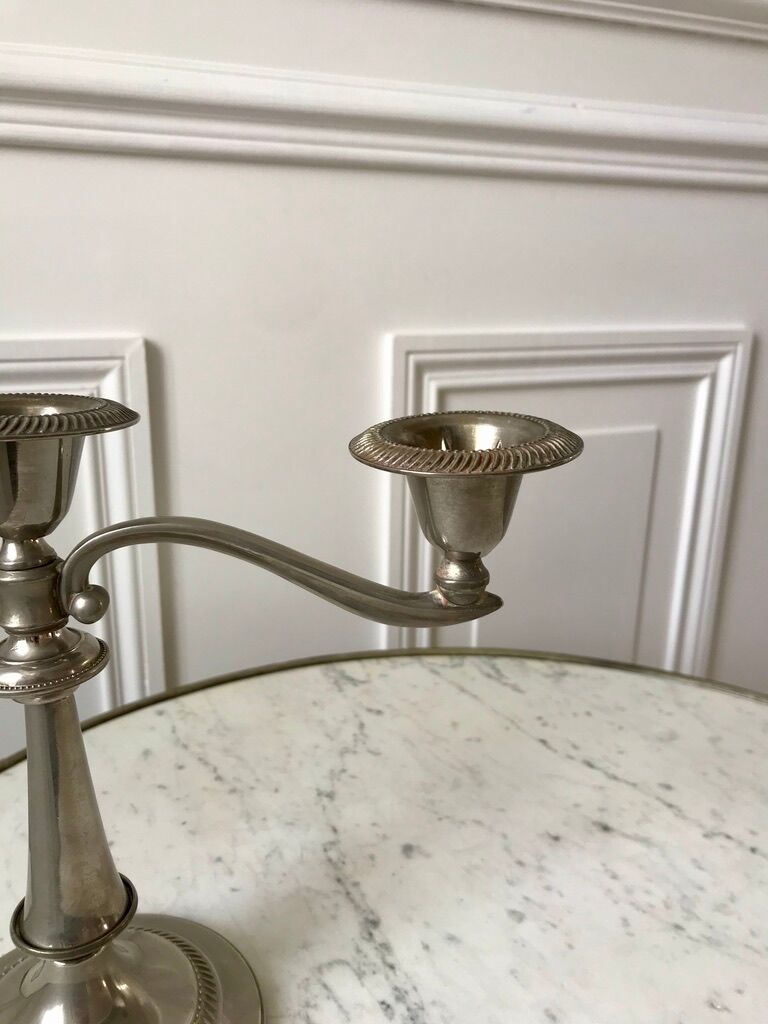 Silver brass chandelier 50s