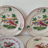 Set of 6 plates with birds and roosters.
