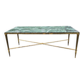 Table basse en marbre vert et laiton