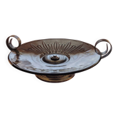 Coupe Art Déco en verre fumé et métal chromé – années 1930