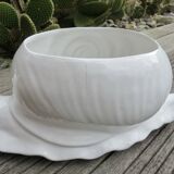 Cache pot zoomorphe "escargot" en céramique blanche 1970 1980
