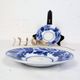 Small plate Sarreguemines & Digoin with cobalt blue floral decoration.