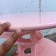 Mini bar dessert from the 80s, Memphis style, light pink lacquered wood.
