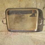 Silver metal serving tray