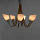 Mid-Century Wood & Glass Chandelier by Dřevo Humpolec, 1960s