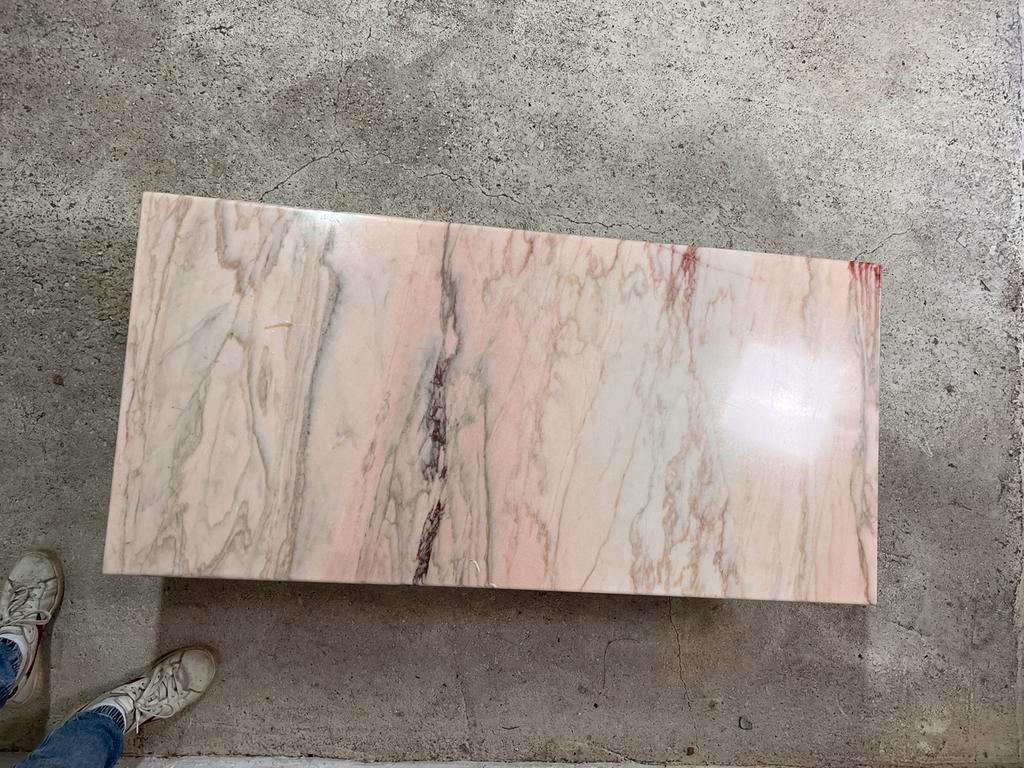 Vintage pink marble coffee table / coffee table