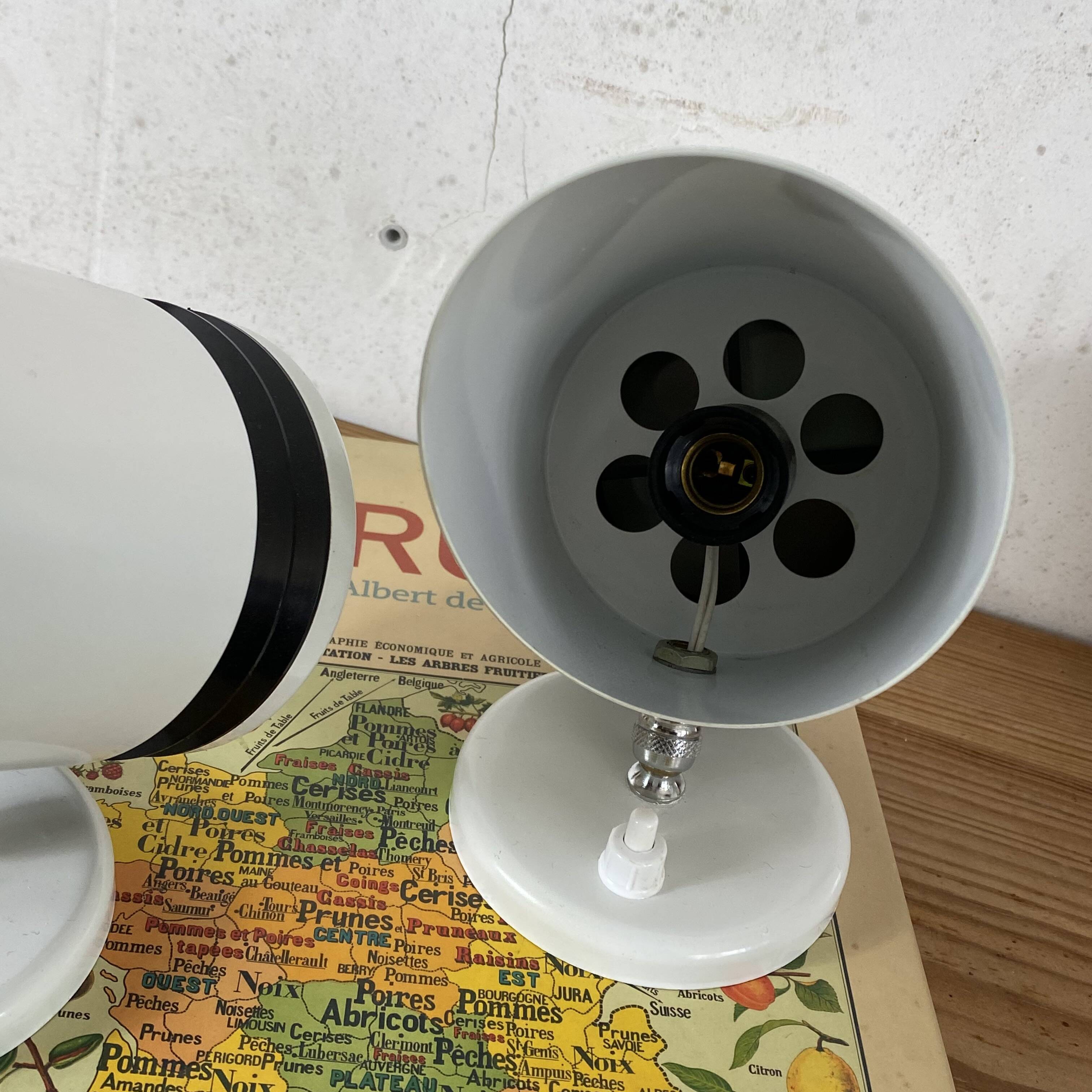 Pair of white metal wall spotlights