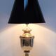 Paire pieds de lampe laiton massif néoclassique H.41 cm