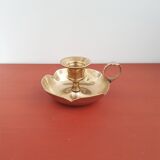 Golden brass candle holder