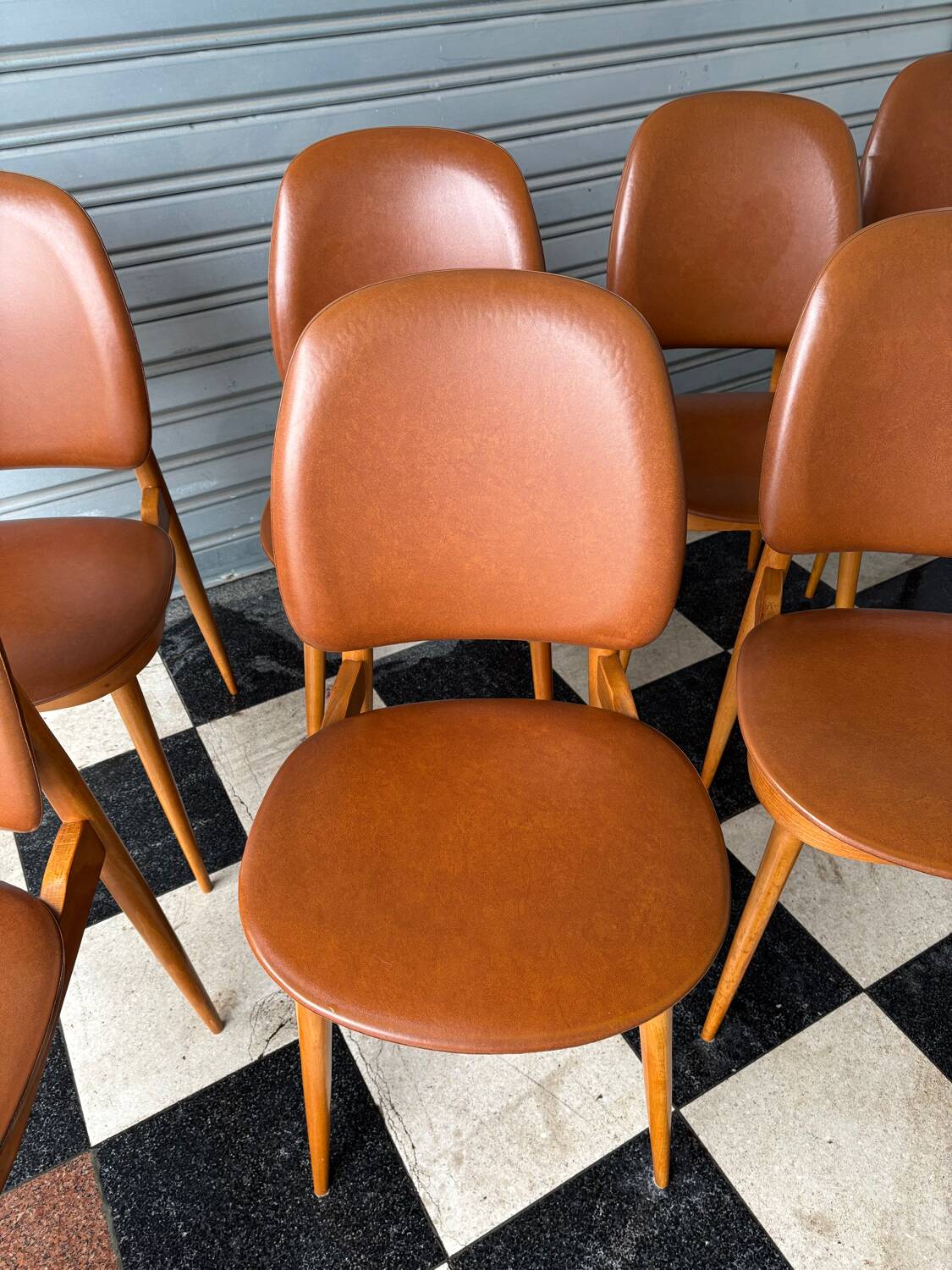 Series of 8 Pegase chairs by Baumann