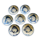 Earthenware plates with carp pattern